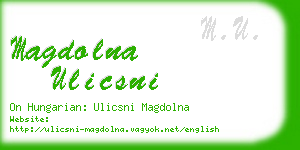 magdolna ulicsni business card